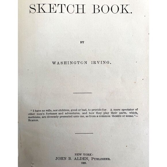 Sketch Book Of Geoffrey Crayon Gent Washington Irving 1886 Victorian HC E45 - Picture 2 of 2